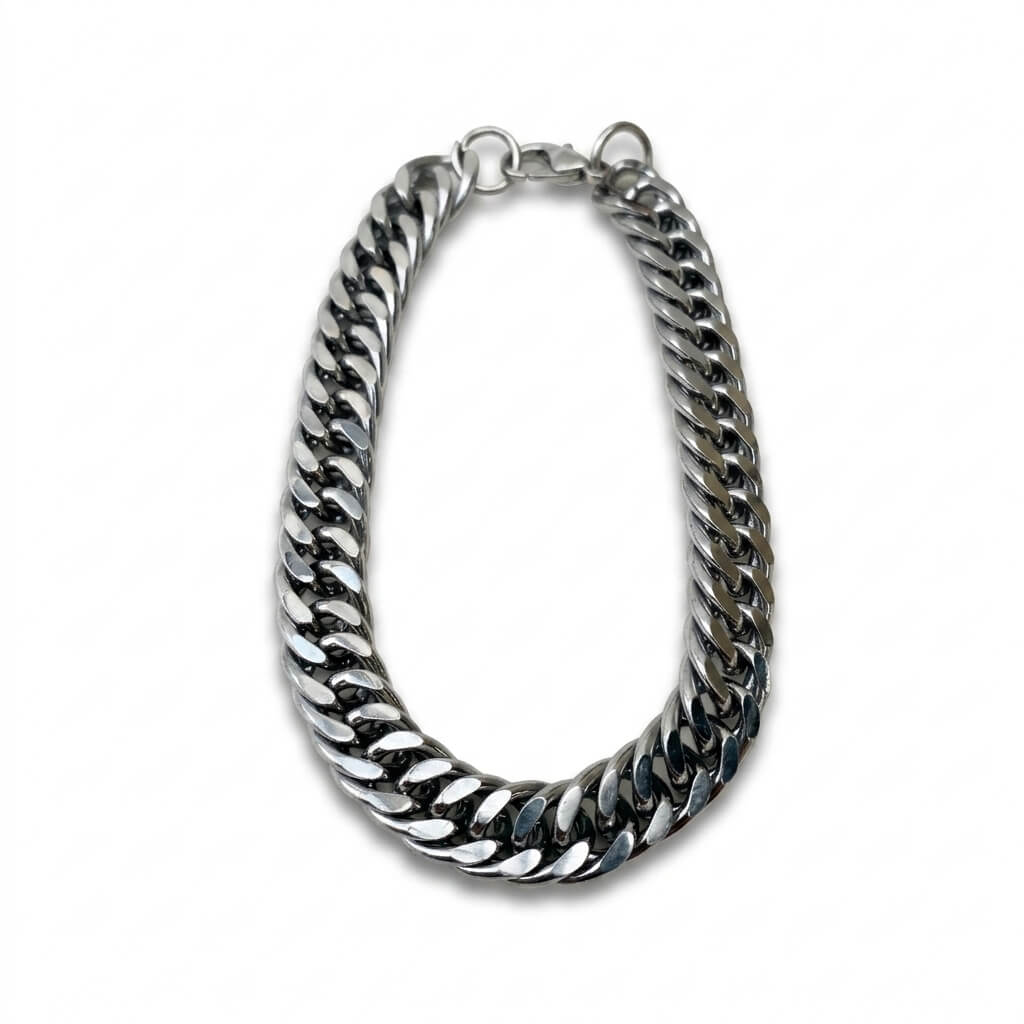 Silver Cuban Link Chain Bracelet