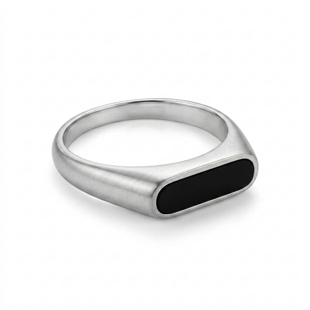 Black Bar Signet Ring - ShopAsawir