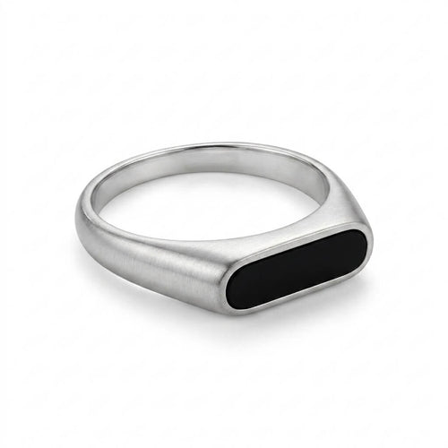 Black Bar Signet Ring - ShopAsawir