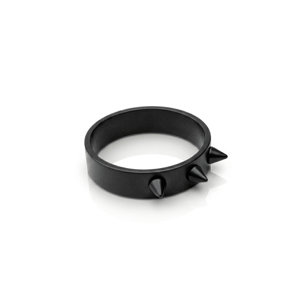 Black Spiked Steel Ring - ShopAsawir