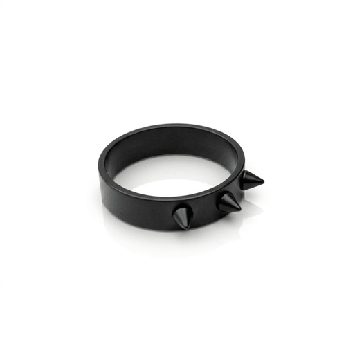 Black Spiked Steel Ring - ShopAsawir