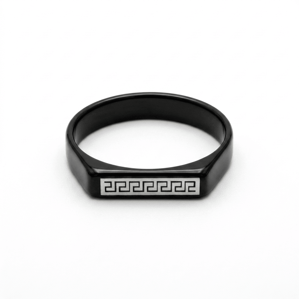 Greek Key Signet Ring for Men - ShopAsawirring