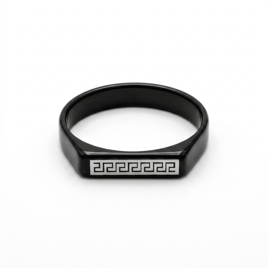 Greek Key Signet Ring for Men - ShopAsawirring