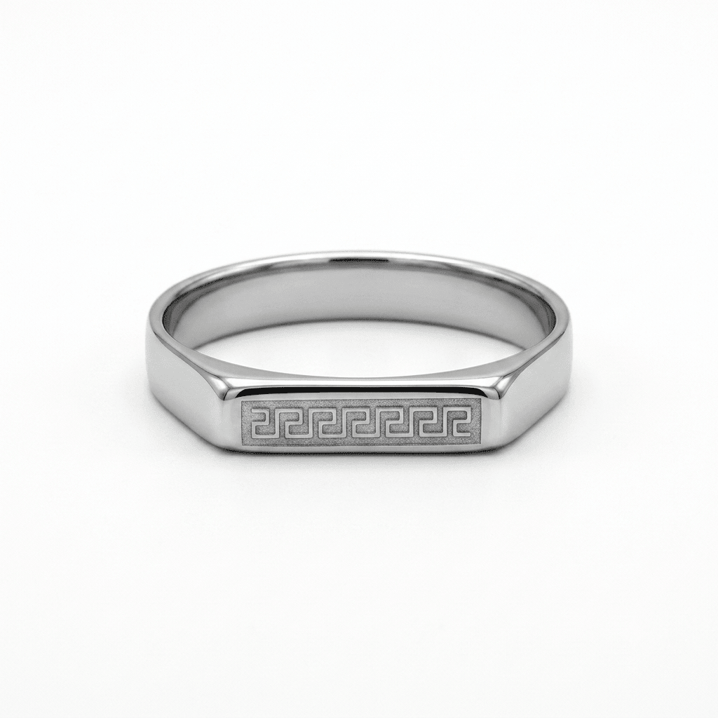Greek Key Signet Ring for Men - ShopAsawirring