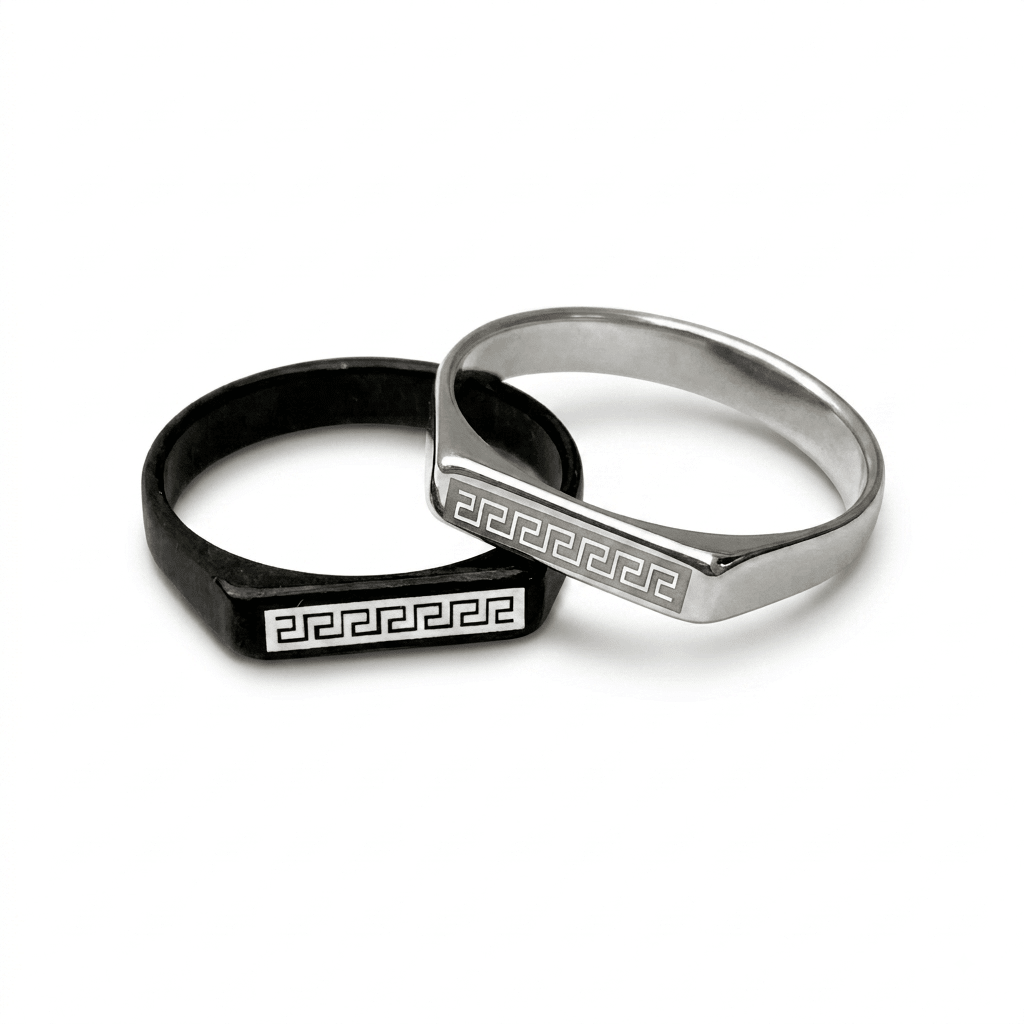Greek Key Signet Ring for Men - ShopAsawirring